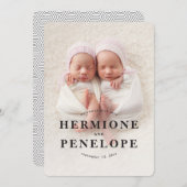 Multi-Foto-Zwilling modern geometrisch + typografi Ankündigung (Vorne/Hinten)