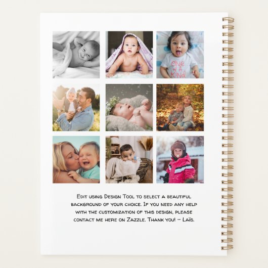 Multi-FotoCollage Einfache Bilderrahmen Personalis Planer (Rückseite)