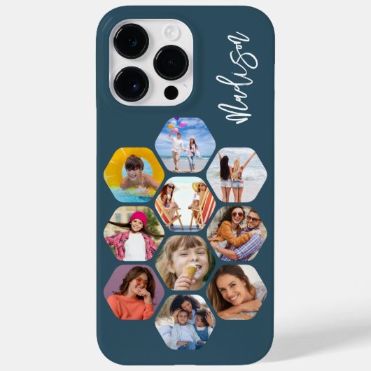 Multi-FotoCollage Einfache moderne Personalisierte Case-Mate iPhone Hülle (Rückseite)