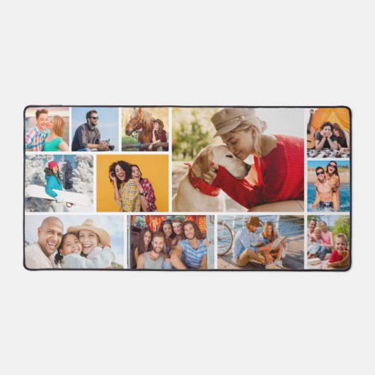 Multi-FotoCollage Modernes Personalisiert Schreibtischunterlage (Vorderseite)