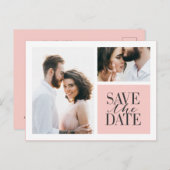 Multi Fotographik Save the Date Ankündigungspostkarte (Vorne/Hinten)