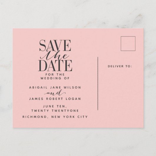 Multi Fotographik Save the Date Ankündigungspostkarte (Rückseite)