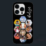 Multi-Fotomaterial Einfach Personalisiert Case-Mate iPhone 14 Pro Hülle<br><div class="desc">Multi Foto Collage Simple Modern Personalisiert Name Hexagon Pattern Smartphone iPhone Case verfügt über eine Collage aus Foto Ihrer Lieblings-Fotos in einer Hexagon-Form. Personalisiert mit deinem Namen. Perfekt zum Geburtstag, Weihnachten, Muttertag, Vatertag, Großeltern, Bruder, Schwester, bester Freund und vieles mehr. FOTO TIPP: Zentrieren Sie Ihre Fotos vor dem Hochladen nach...</div>