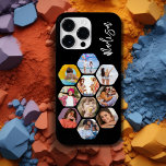 Multi-Fotomaterial Einfach Personalisiert Case-Mate iPhone 14 Pro Max Hülle<br><div class="desc">Multi Foto Collage Simple Modern Personalisiert Name Hexagon Pattern Smartphone iPhone Case verfügt über eine Collage aus Foto Ihrer Lieblings-Fotos in einer Hexagon-Form. Personalisiert mit deinem Namen. Perfekt zum Geburtstag, Weihnachten, Muttertag, Vatertag, Großeltern, Bruder, Schwester, bester Freund und vieles mehr. FOTO TIPP: Zentrieren Sie Ihre Fotos vor dem Hochladen nach...</div>