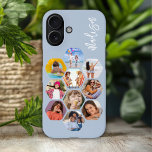 Multi-Fotomaterial Einfach Personalisiert iPhone 16 Hülle<br><div class="desc">Multi Foto Collage Simple Modern Personalisiert Name Hexagon Muster Smartphone iPhone 16 Case Cover bietet eine Collage aus Foto Ihrer Lieblings-Fotos in einer Hexagon-Form. Personalisiert mit deinem Namen. Perfekt zum Geburtstag,  Weihnachten,  Muttertag,  Vatertag,  Großeltern,  Bruder,  Schwester,  bester Freund und vieles mehr. Entworfen von ©Evco Studio www.zazzle.com/store/evcostudio</div>