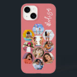 Multi-Fotomaterial Einfach Personalisiert Case-Mate iPhone 14 Hülle<br><div class="desc">Multi Foto Collage Simple Modern Personalisiert Name Hexagon Pattern Smartphone iPhone Case verfügt über eine Collage aus Foto Ihrer Lieblings-Fotos in einer Hexagon-Form. Personalisiert mit deinem Namen. Perfekt zum Geburtstag, Weihnachten, Muttertag, Vatertag, Großeltern, Bruder, Schwester, bester Freund und vieles mehr. FOTO TIPP: Zentrieren Sie Ihre Fotos vor dem Hochladen nach...</div>