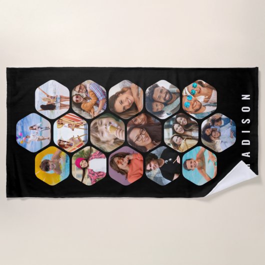 Multi-Fotomaterial Einfach Personalisiert Strandtuch (Vorderseite)