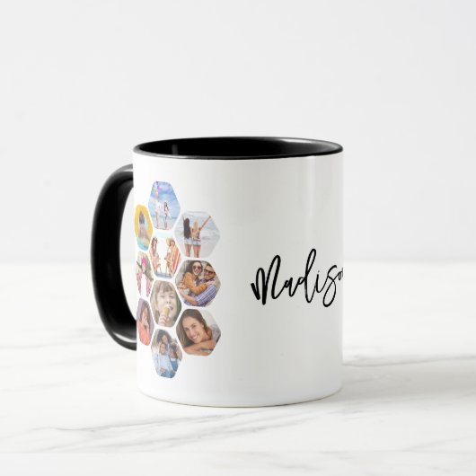 Multi-Fotomaterial Einfach Personalisiert Tasse (Vorderseite Links)