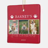 Multi-Fotos erste Weihnachtszeit-Hunde Keramik Orn Keramikornament (Links)