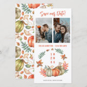 Multi-Fotos Pumpkins Hochzeit im Herbst Save the D Date (Vorne/Hinten)