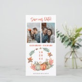 Multi-Fotos Pumpkins Hochzeit im Herbst Save the D Date (Stehend Vorderseite)