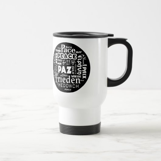 Multi Frieden Pax Paz der Reise-Tasse Sprach Reisebecher (Rechts)