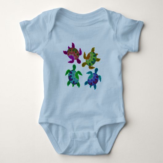 Multi gemalte Schildkröten Baby Strampler (Vorderseite)