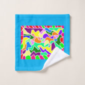 Multi gemusterte helle Farben Badewanne Set blau (Waschlappen)