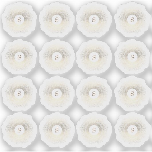 Multi Gold Sparkle Monogramm Aufkleber (Vorderseite)