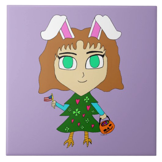 Multi Holiday Chibi Fliese (Vorderseite)