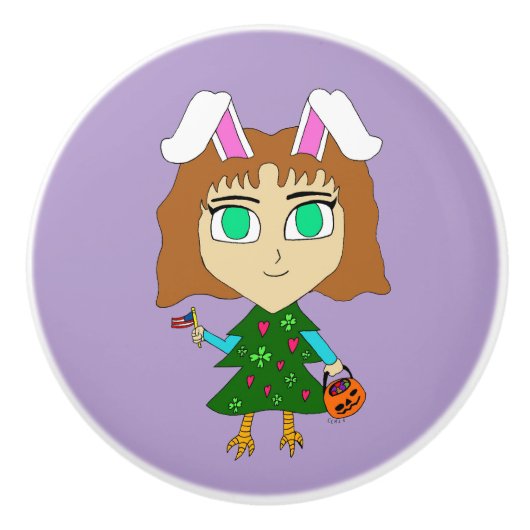 Multi Holiday Chibi Keramikknauf (Vorderseite)