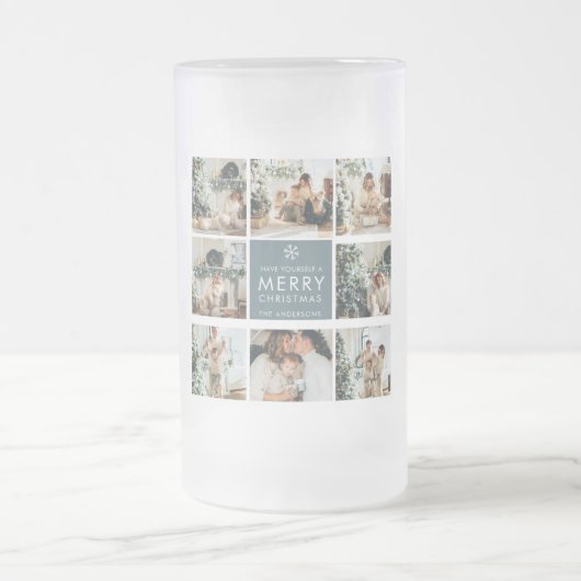 Multi-Holiday-Fotos | Frohe Weihnachten | Geschenk Mattglas Bierglas (Mittel)