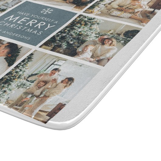 Multi-Holiday-Fotos | Frohe Weihnachten | Geschenk Schneidebrett (Ecke)