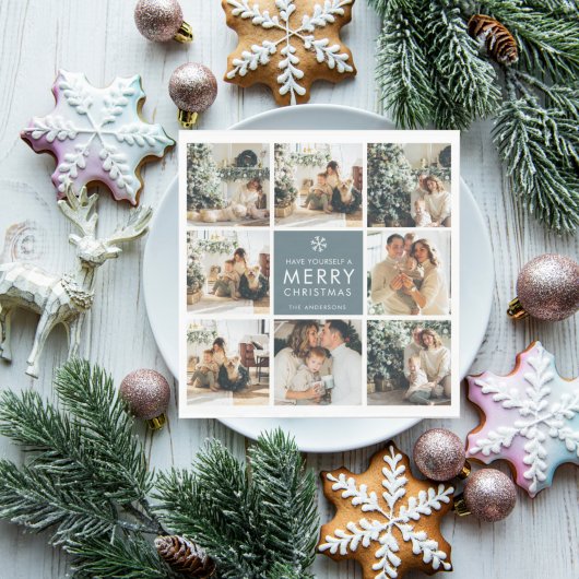 Multi-Holiday-Fotos | Frohe Weihnachten | Geschenk Serviette