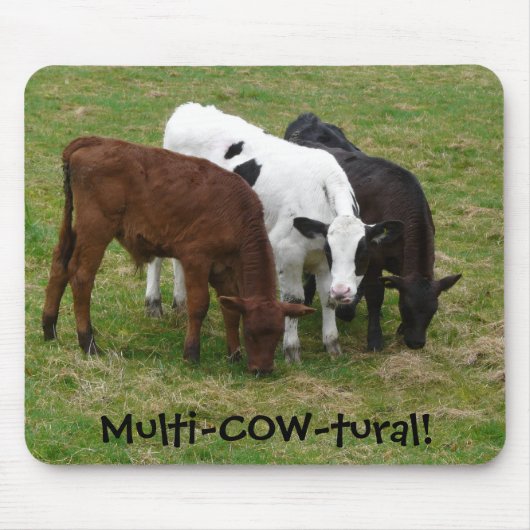 Multi-KUH-tural. Multikulturelles Vieh Mousepad (Vorne)