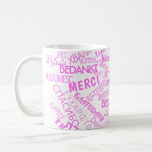 Multi Language dank Text Tasse International Word (Links)