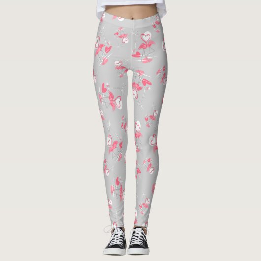 Multi Leggings der Flamingo-Liebe (Vorderseite)