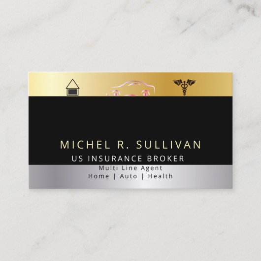 Multi-Line Insurance Agent Zuhause Autos Business Visitenkarte (Vorderseite)