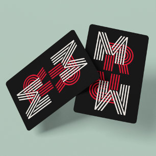 Multi-Line Schriftart Retro Modern Personalisiert Spielkarten