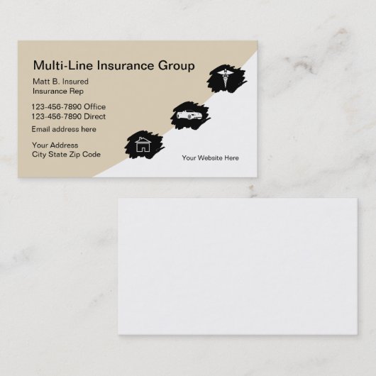 Multi Linie Versicherungs-Repräsentant Visitenkarte (Vorne/Hinten)