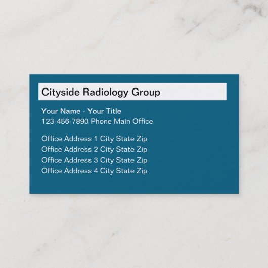 Multi Location Radiology Business Cards Visitenkarte (Vorderseite)