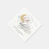 Multi Moon and Stars Skript Oh Baby Shooter Napkin Serviette (Ecke)