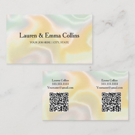 Multi-Name-Iris-Holografische-Doppel-QR-Code Visitenkarte (Vorne/Hinten)