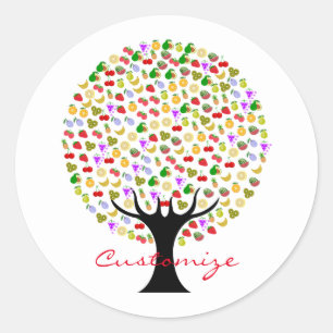 Multi-Obstbaum Thunder_Cove Runder Aufkleber