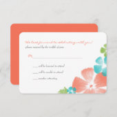 Multi Papaya Watercolor Blume Hochzeit RSVP (Vorne/Hinten)