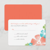 Multi Papaya Watercolor Blume Hochzeit RSVP Karte (Vorne/Hinten)