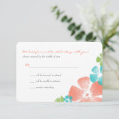 Multi Papaya Watercolor Blume Hochzeit RSVP Karte (Stehend Vorderseite)