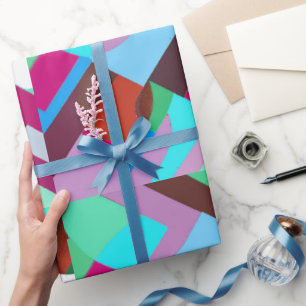 Multi-Pastell-Gitter-Abstrakt-Selfie-Rahmen Geschenkpapier
