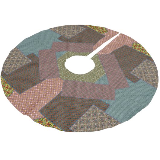 multi pattern polyester weihnachtsbaumdecke (Schrägansicht)