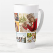 Multi Photo Collage Modern Personalized Name Milchtasse (Rechte Ecke)