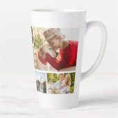 Multi Photo Collage Modern Personalized Name Milchtasse (Rechts)