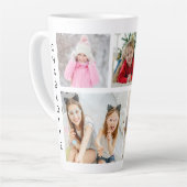 Multi Photo Collage Modern Personalized Name Milchtasse (Linke Ecke)