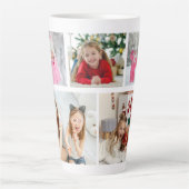 Multi Photo Collage Modern Personalized Name Milchtasse (Vorderseite)