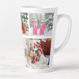 Multi Photo Collage Modern Personalized Name Milchtasse