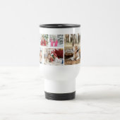 Multi Photo Collage Modern Personalized Name Reisebecher (Mittel)