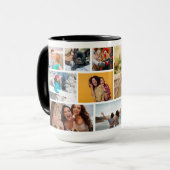 Multi Photo Collage Modern Personalized Name Tasse (Vorderseite Links)