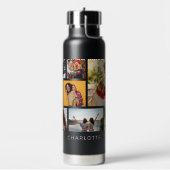 Multi Photo Collage Modern Personalized Name Trinkflasche (Links)