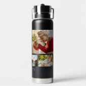 Multi Photo Collage Modern Personalized Name Trinkflasche (Hinten)