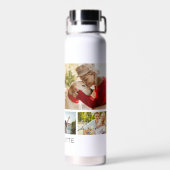 Multi Photo Collage Modern Personalized Name Trinkflasche (Rückseite)