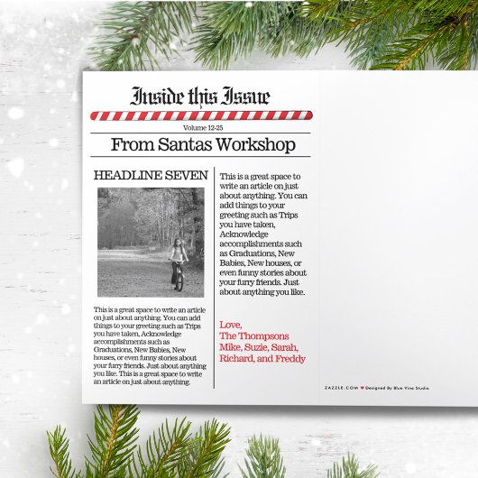 Multi Photo North Pole News Christmas Cute Funny Dreifach Gefaltete Urlaubskarte